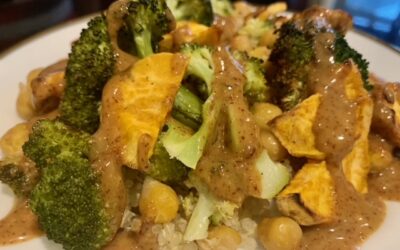Roasted Broccoli, Sweet Potato & Chickpea Buddha Bowl