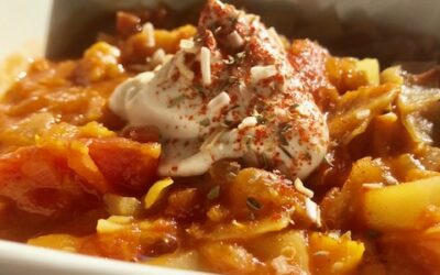 Spicy Cabbage with Lentil Soup