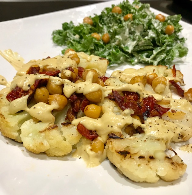 Dressed Up Cauliflower “Steaks”