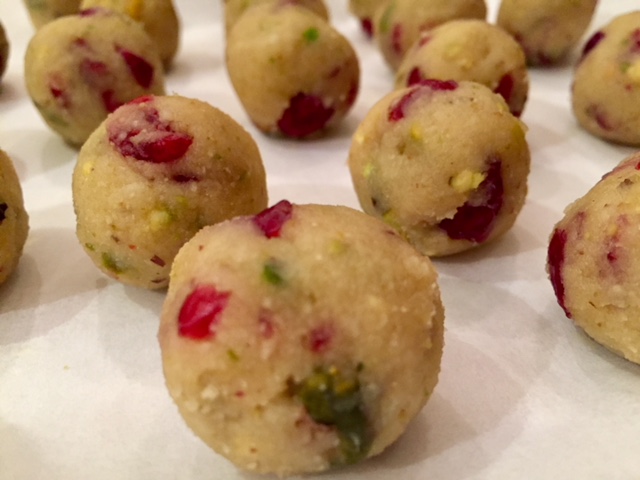 Cranberry Pistachio Truffle Balls