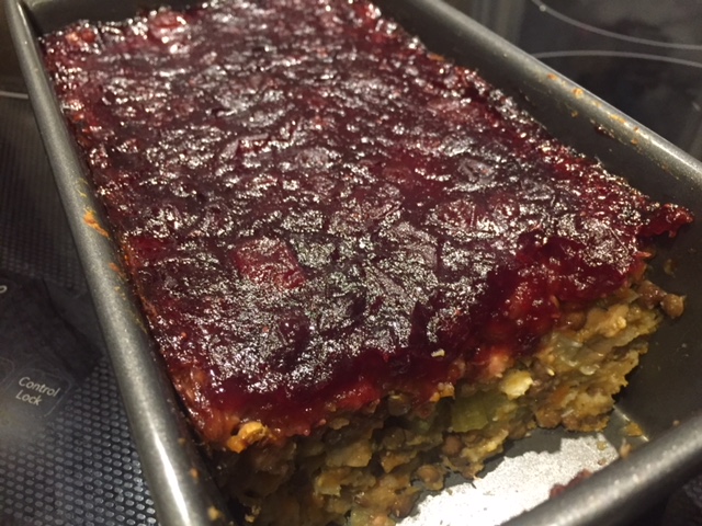 Cranberry Glazed Lentil Loaf