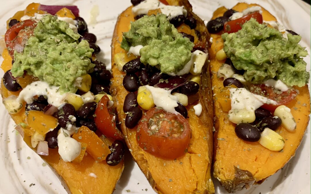 Mexican Black Bean Stuffed Sweet Potatoes